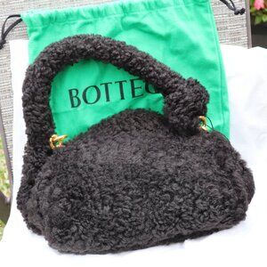 Bottega Veneta vintage bag black wool top handle bag